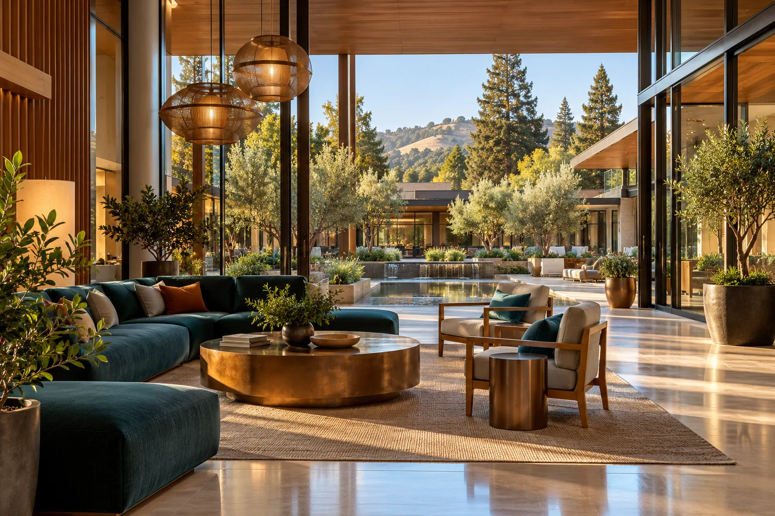 Hotel lobby in Palo Alto