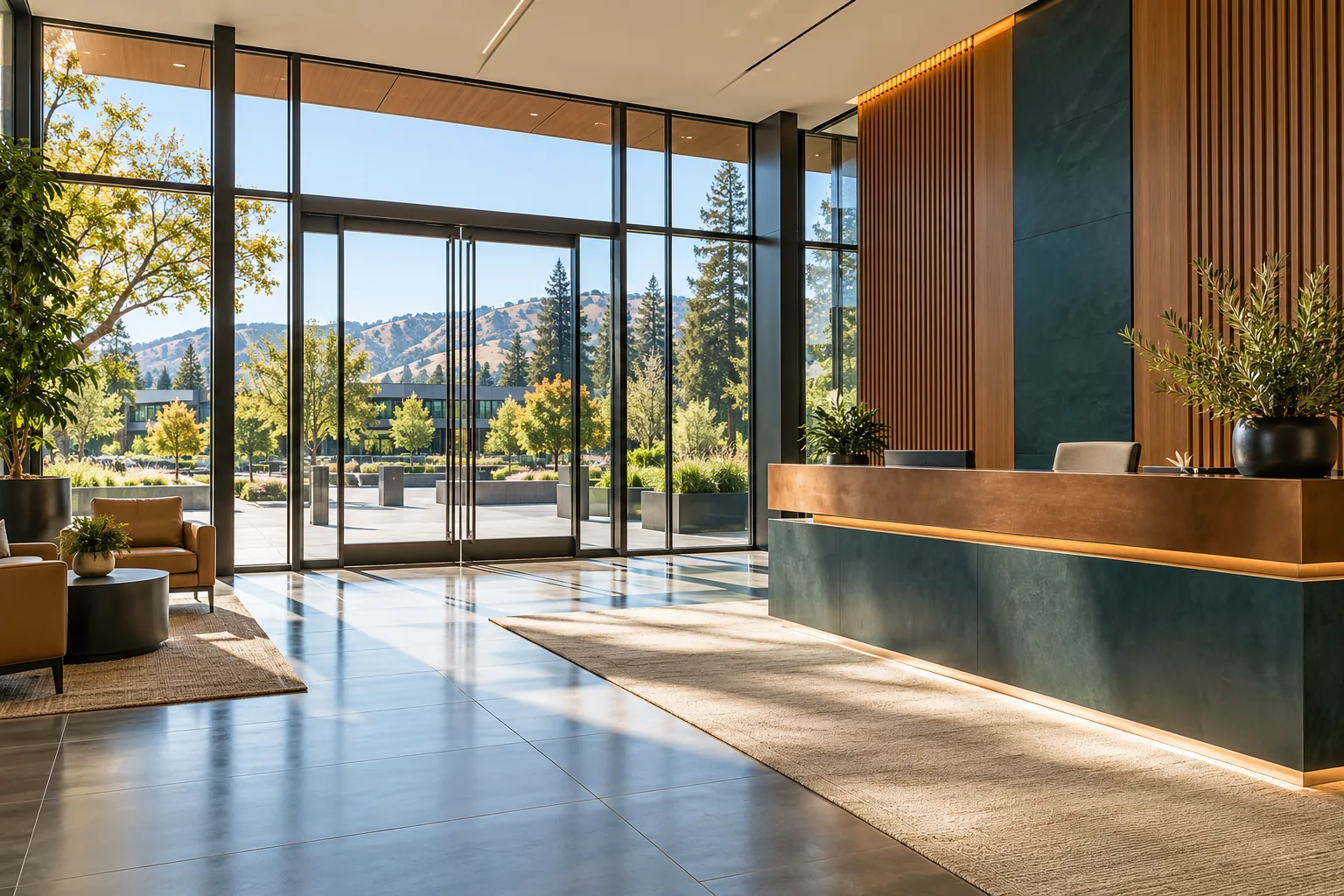 Office entry with visitor check-in in Palo Alto