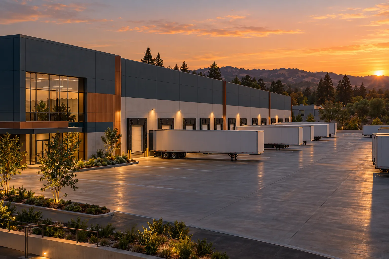 Distribution warehouse with loading docks in Palo Alto